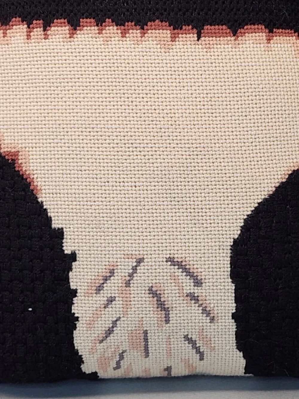 Needlepoint Throw Pillow - Panda & Bamboo - 9.5